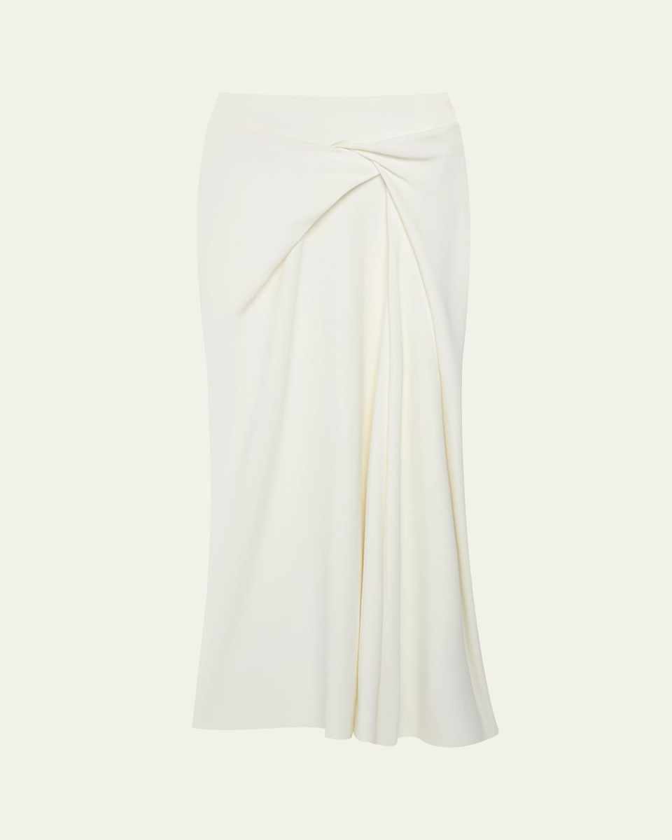 Asymmetrcal Twist Crepe Skirt